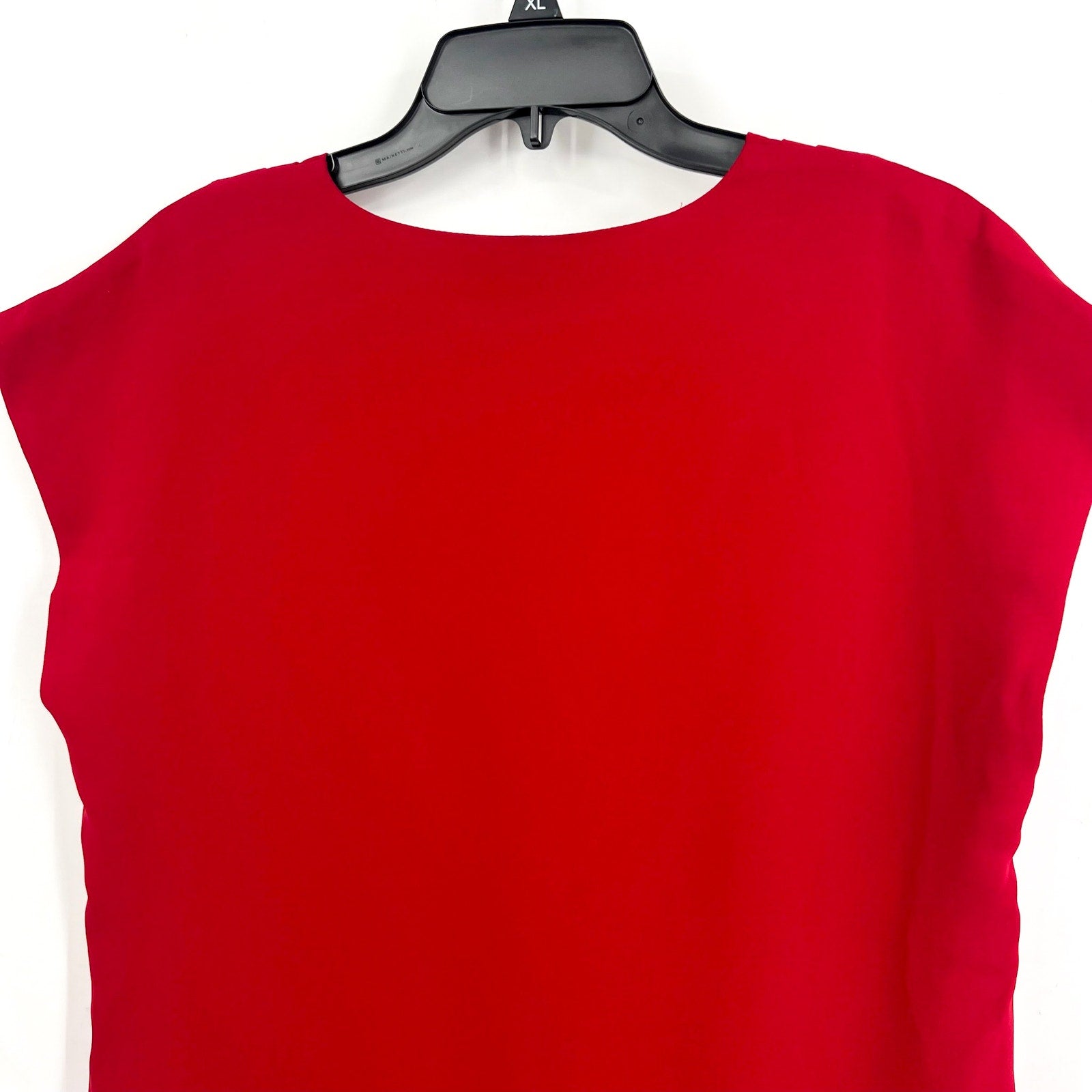 TRINA TURK Womens Zula Casual Midi Dress US Medium Red Pleated Cap Sleeve NWT