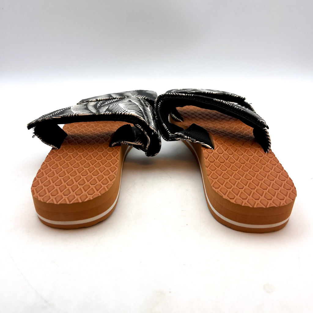 VOLCOM Women's Eco Recliner Slide Sandals Size 7 Black White Print NWOB