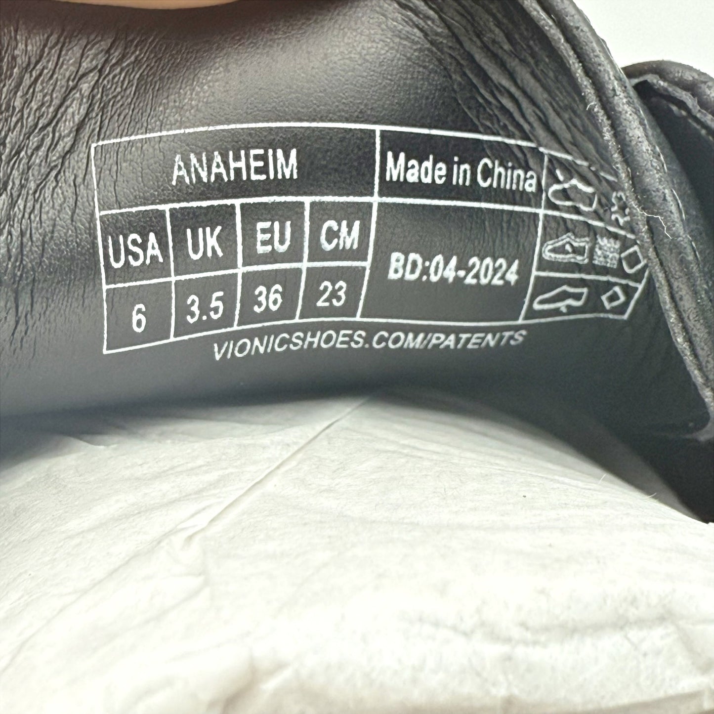 Vionic Womens Anaheim Wedge Oxford Derby Shoes US 6 M Black Leather NIB