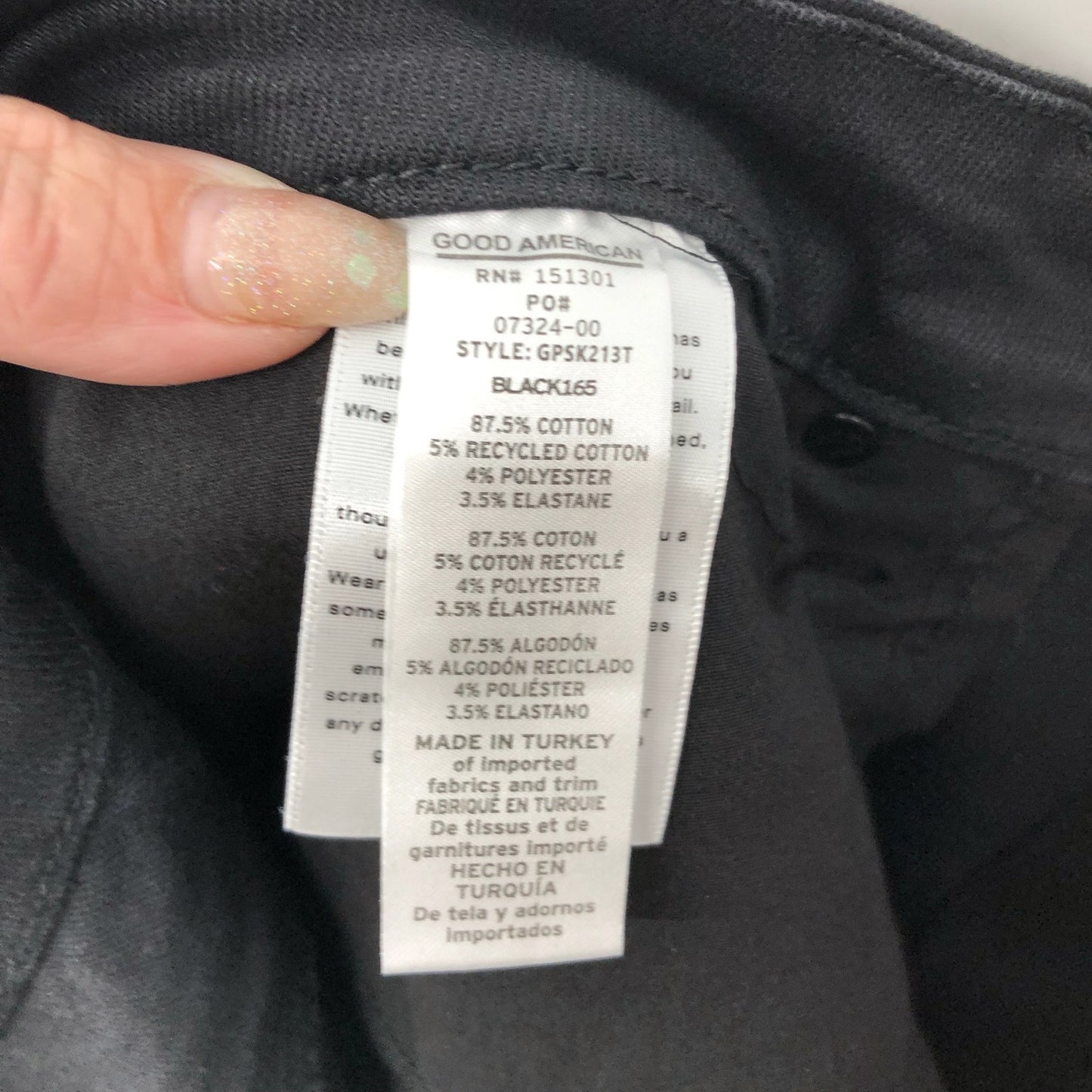 GOOD AMERICAN Always Fits Good Skinny Jeans 28-32 PETITE Black Mid Rise NWT