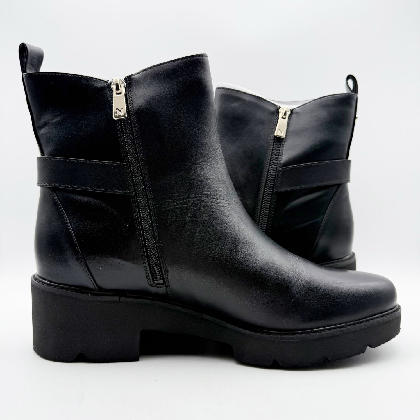 Naturalizer Womens Delilah Ankle Boots US 12 Wide EU 43 Black Leather NIB