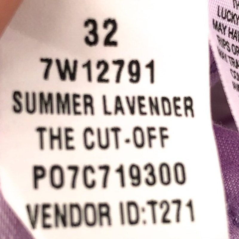 LUCKY BRAND Women's Cut Off Shorts 32 US 14 Light Purple Stretch Denim NWT