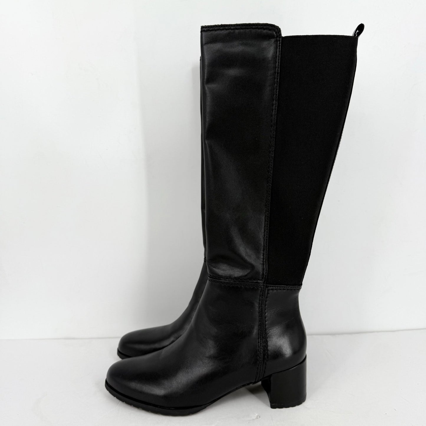 Naturalizer Women Brent Knee High Boot 10 Wide Black Leather Weatherproof NWOB