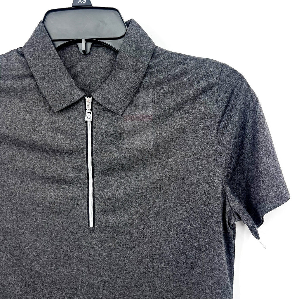CALLAWAY Womens 1/4 Zip Short Sleeve Golf Polo Shirt Small Black Gray NWT