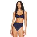 BEACH RIOT Women's Blair Underwired Bikini Top Small Navy Blue Tie Straps NWT