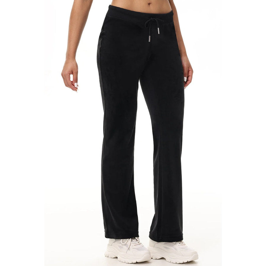 JUICY COUTURE Women's OG Big Bling Velour Track Pants Small Black Liquorice NWT