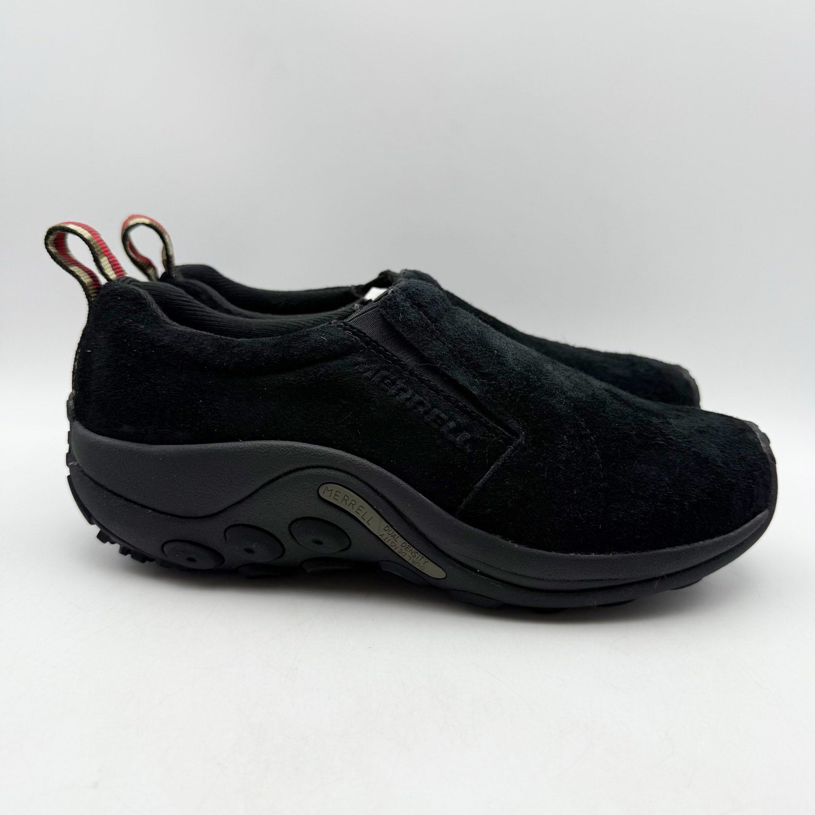MERRELL Womens Jungle Moc Toe Shoes US 7 M Black Midnight Suede Slip On NIB
