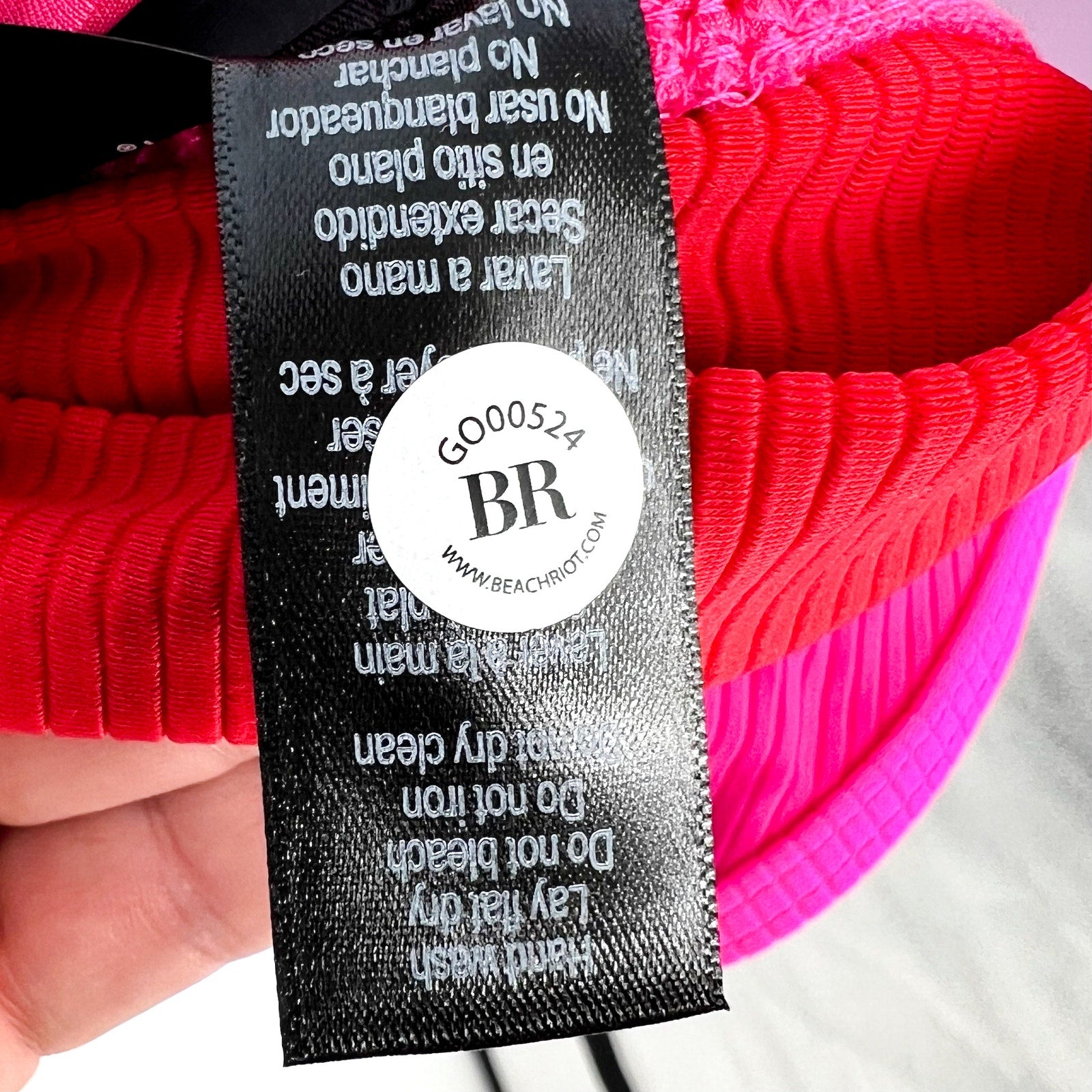 BEACH RIOT Emmy High Waist Bikini Bottom Medium Fuchsia Red Neon Pink NWOT