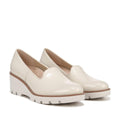 Vionic Women's Willa Wedge Slip on Shoes Size 9.5 WIDE Cream Patent Leather NIB