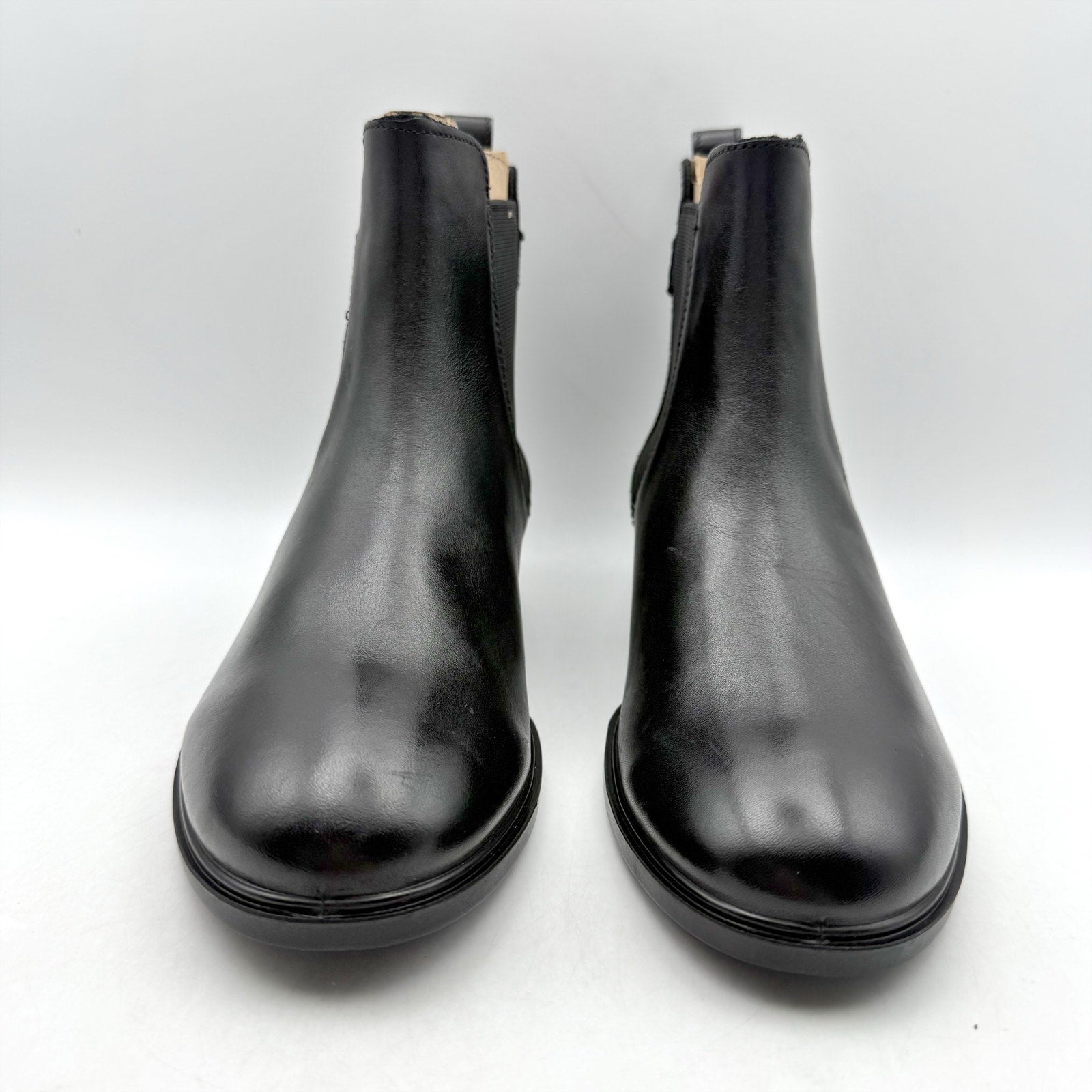 Ecco Womens Classic Chelsea Ankle Boots EU 38 US 7.5 Black Leather Buckle NIB