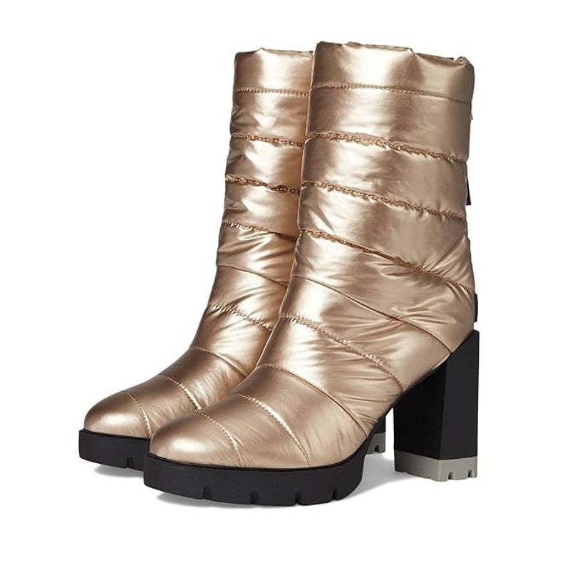 Naturalizer Think Robyn Womens Crosswalk Boots Size 6 Cashmere Gold Puff NIB