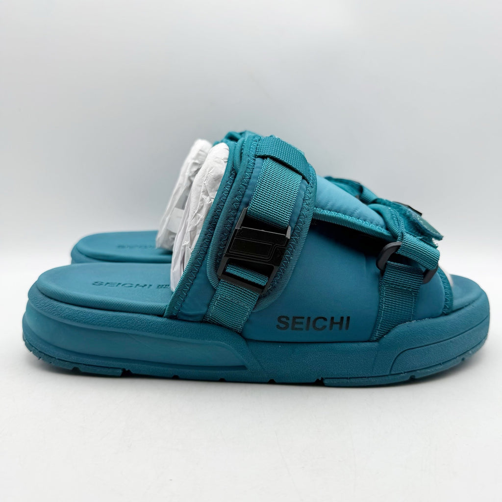 Seichi Mens Yoroi V2 Slide Sandals Size 8 EU 41 Forest Green Blue NIB