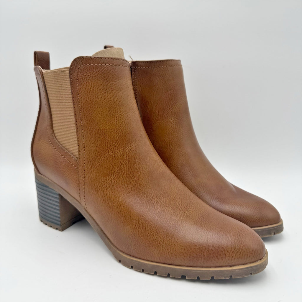 LifeStride Womens Mesa Chelsea Ankle Boots Size 8 M Whiskey Brown NIB