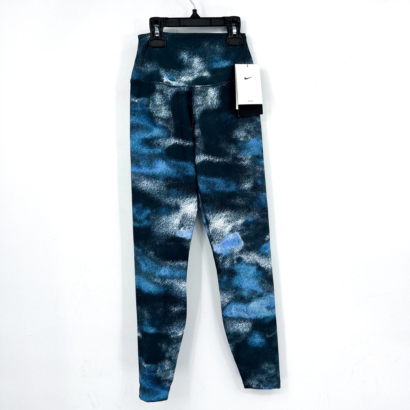NIKE Women's One High Waist 7/8 Leggings Small Smokey Navy Blue Print NWT