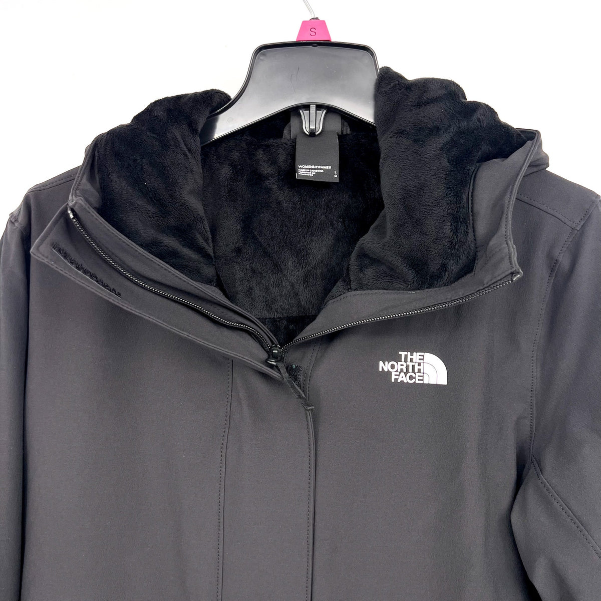 THE NORTH FACE Womens Shelbe Raschel Jacket Large TNF Black Insulated Hooded NWT