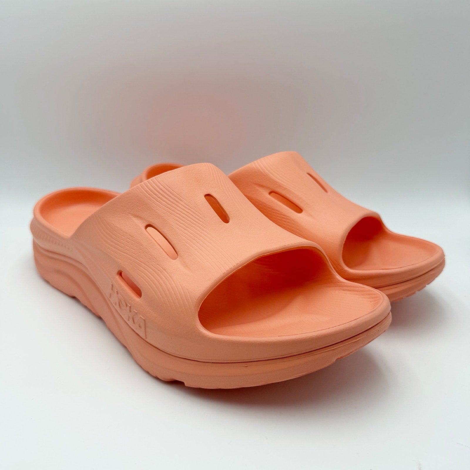 Hoka Mens ORA Recovery Slide 3 Sandals Size 12 Orange Papaya NWOB