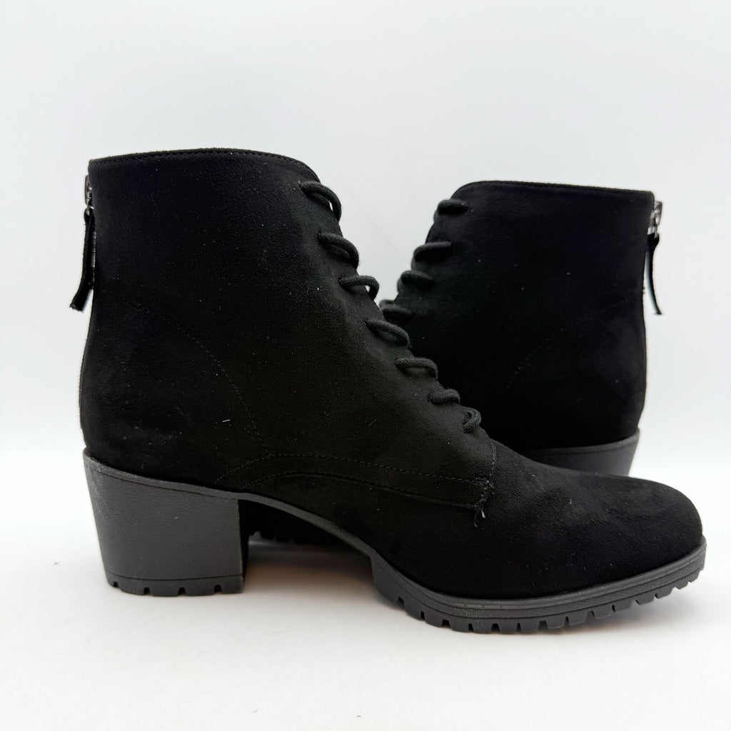 Dr. Scholl's Womens Laurence Heel Booties US 8 M Black Microsuede NIB