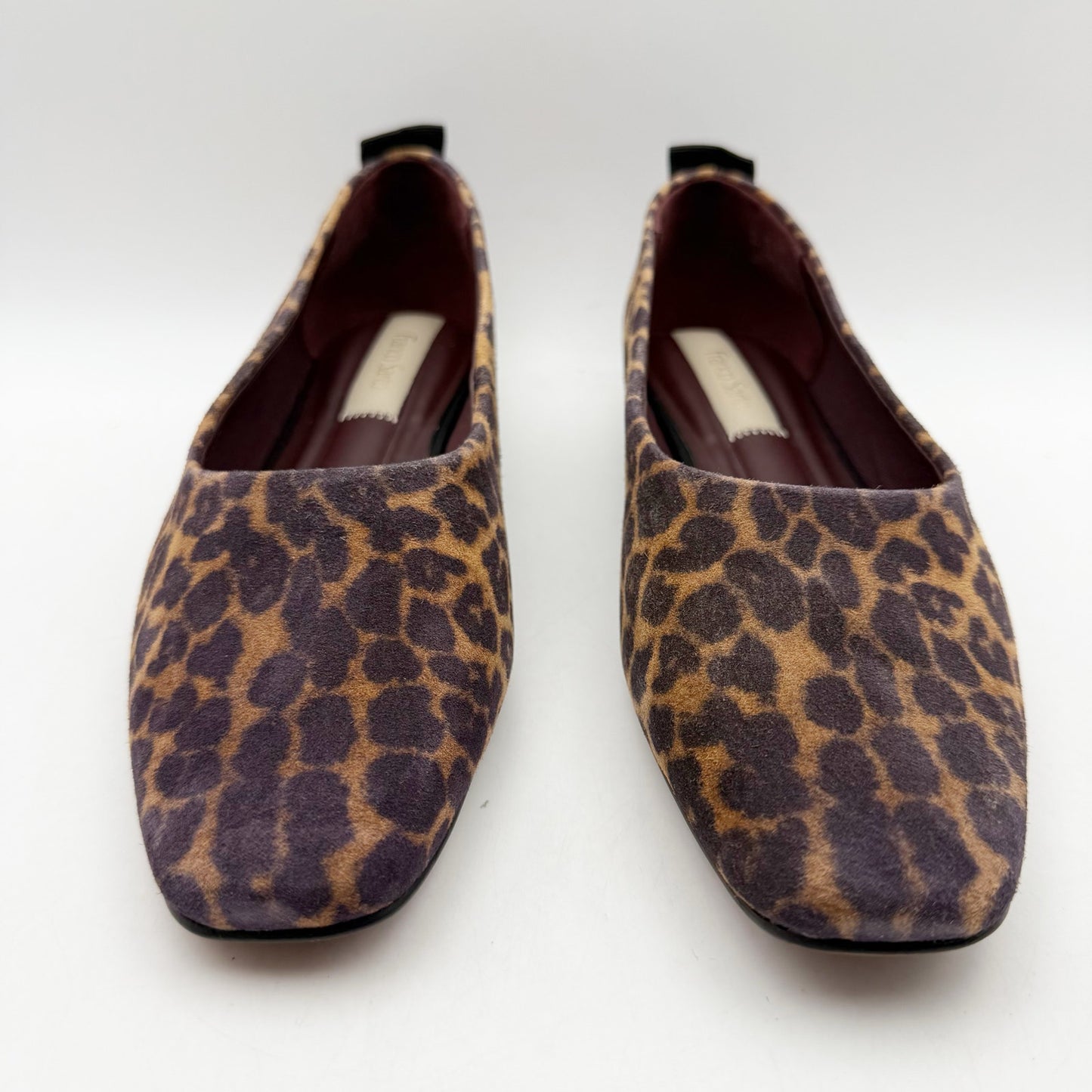 Franco Sarto Womens Vana Ballet Flat US 8 Wide EU 38.5 Brown Leopard Leather NIB