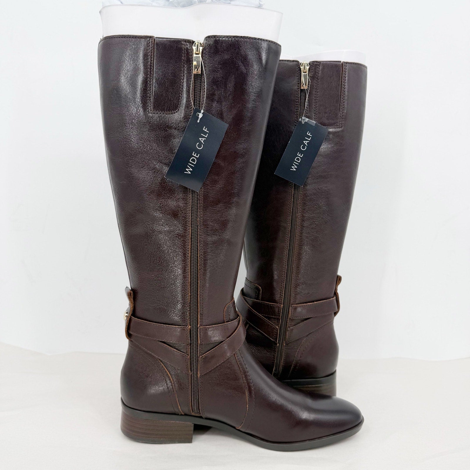 Naturalizer Womens Rena Knee High Boot 10 Wide Wide Calf Brown Leather NIB