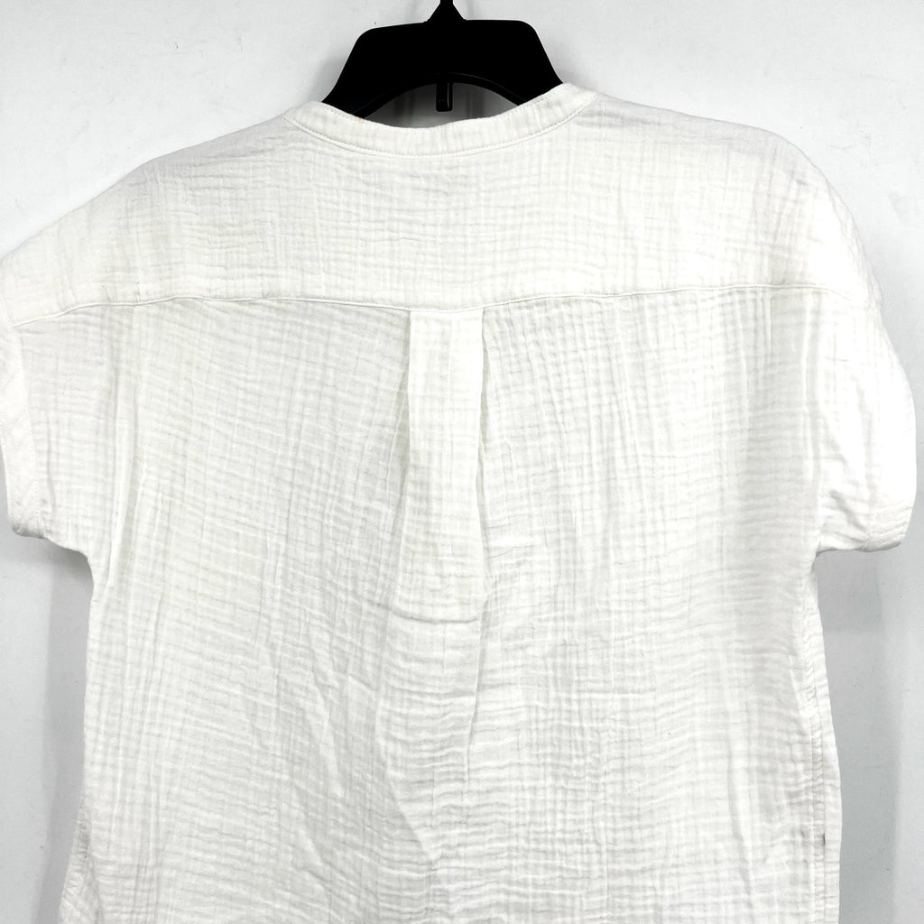 FAHERTY Women's Dune Desmond Top XS White Cotton Gauze Half Placket NWT