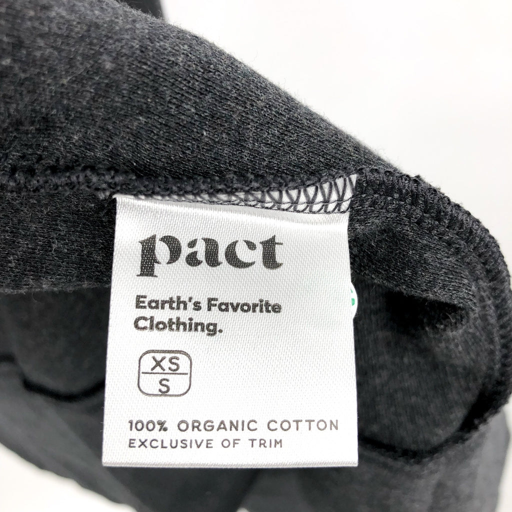 PACT Women' Airplane Wrap Cardigan XS-Small Gray Charcoal Heather Open Front NWT