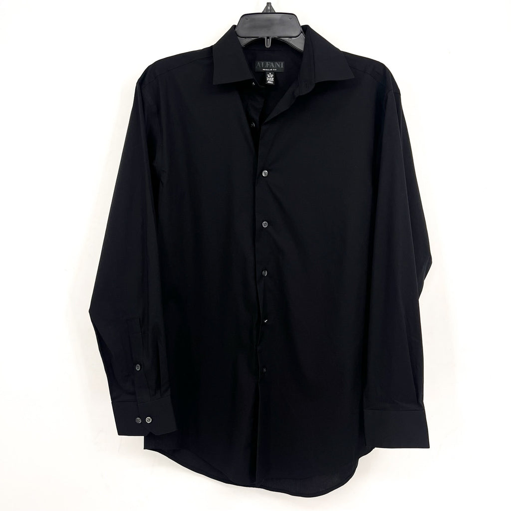 ALFANI Men's Regular-Fit Button Down Dress Shirt Small Black Long Sleeve NWT