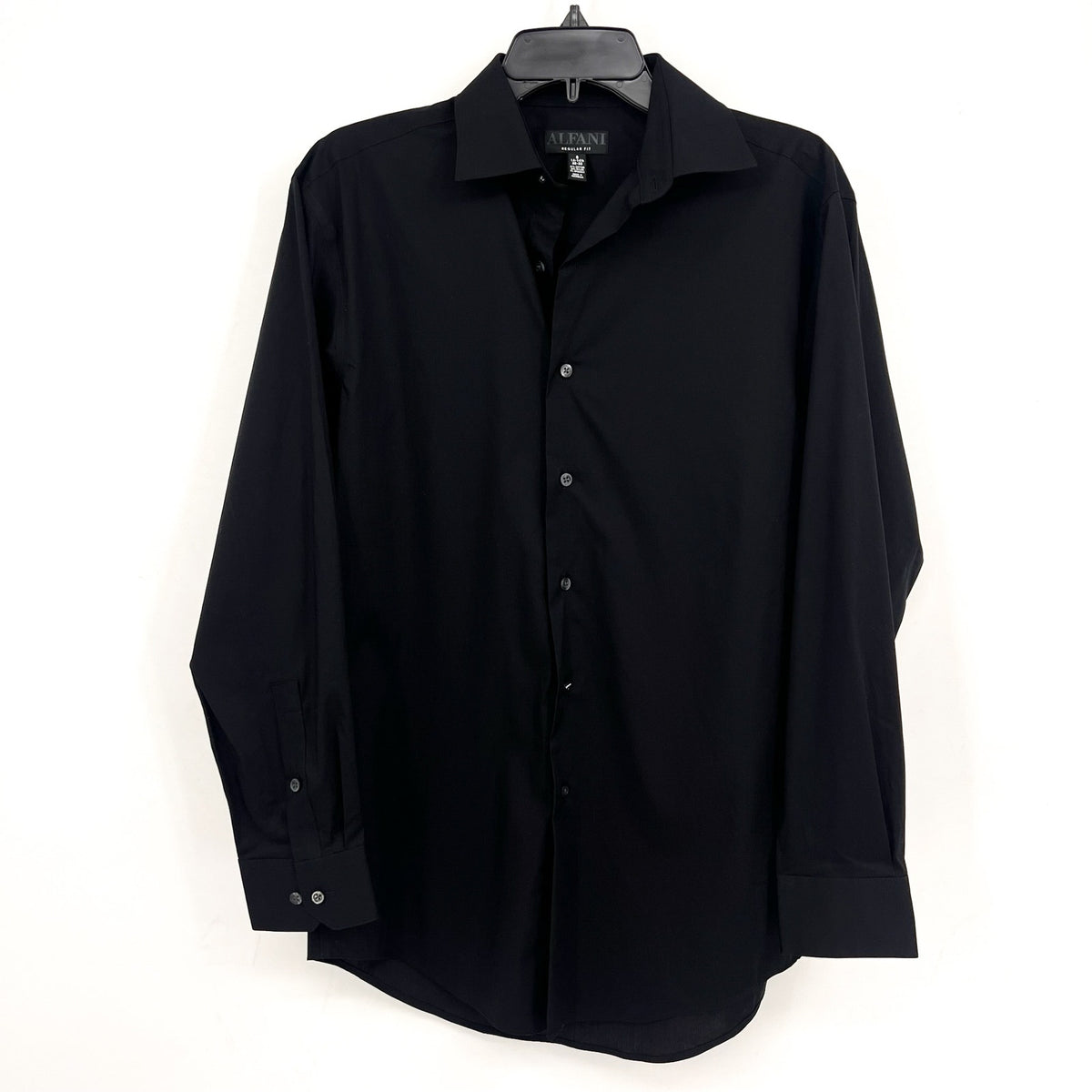 ALFANI Men's Regular-Fit Button Down Dress Shirt Small Black Long Sleeve NWT