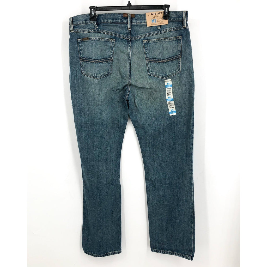 ARIAT Mens M2 Relaxed Legacy Boot Cut Jeans 40x34 Blue Wash Granite NWT