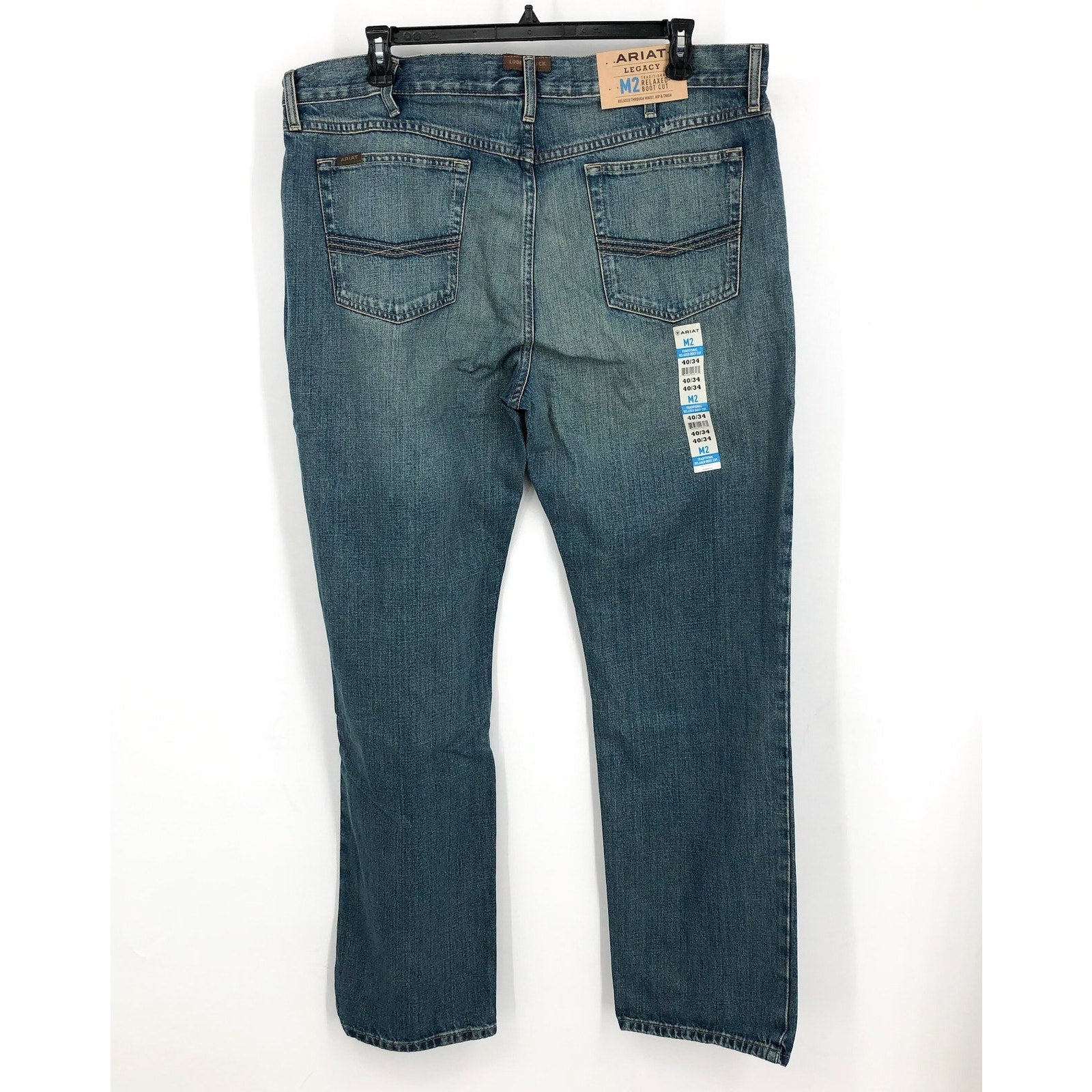 ARIAT Mens M2 Relaxed Legacy Boot Cut Jeans 40x34 Blue Wash Granite NWT