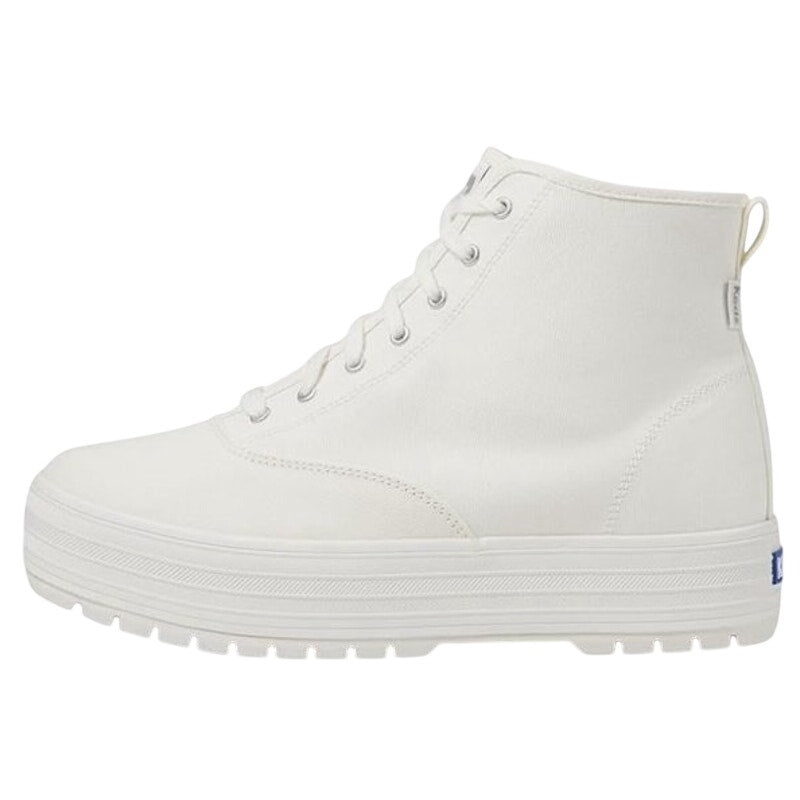 KEDS Womens The Platform Mid Lug Boots Size 7.5 M EU 38 White Canvas NIB