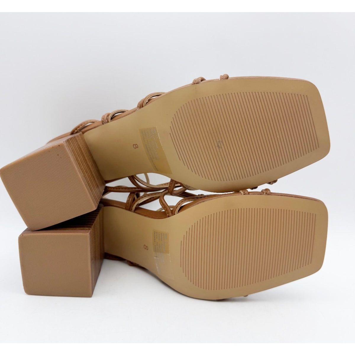FARYL by Farylrobin Womens Zayne Heeled Sandals Size 8 M EU 38 Cognac Brown NWOB