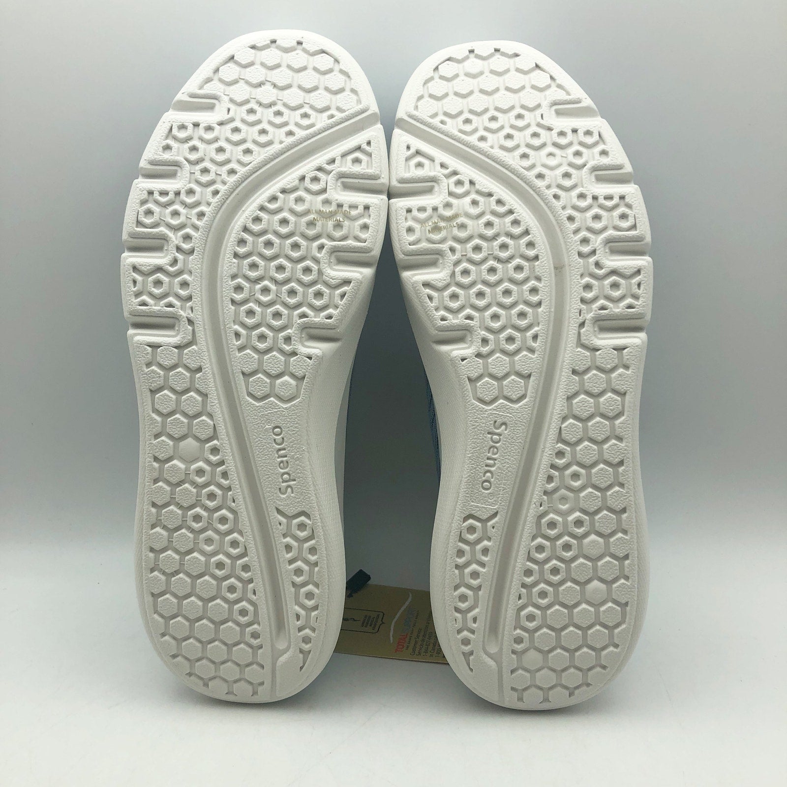 Spenco Womens Pure Love Knit Casual Sneakers Size 9.5 WIDE Fog Blue NIB