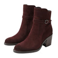 Sam Edelman Womens Simona Ankle Booties US 8.5 M Red Burgundy Suede Heeled NWOB