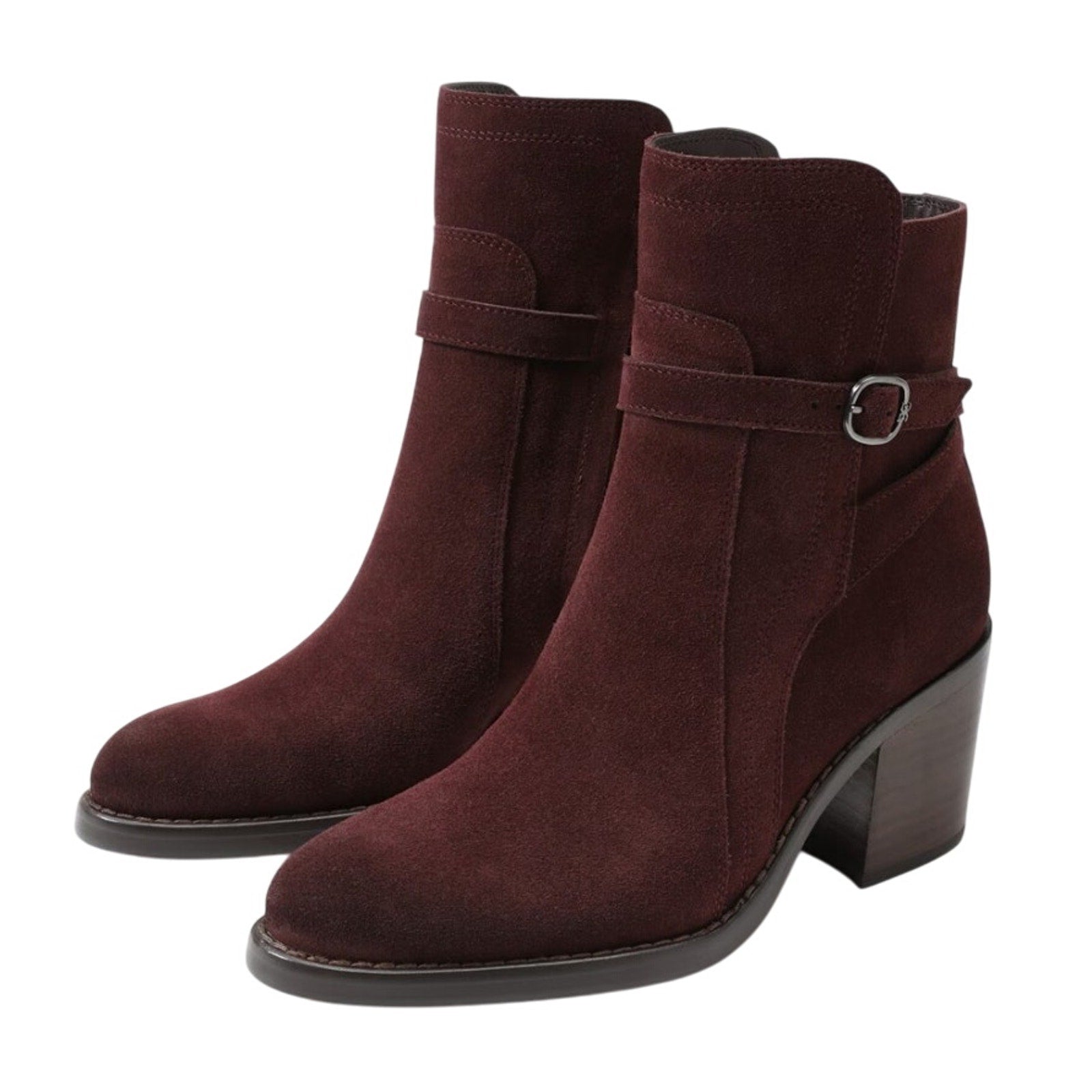 Sam Edelman Womens Simona Ankle Booties US 8.5 M Red Burgundy Suede Heeled NWOB