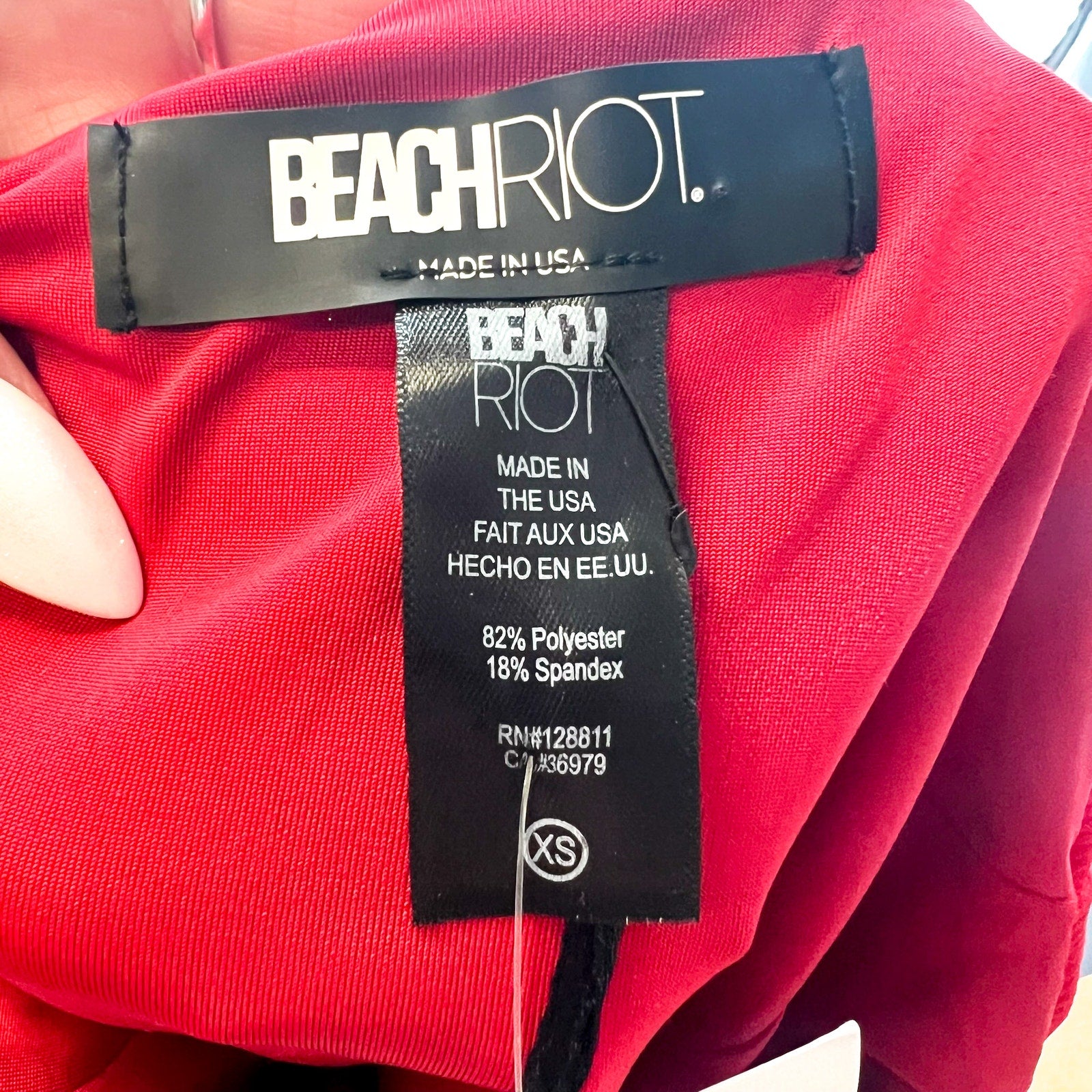 BEACH RIOT Womens Sydney One Piece Swimsuit XS Red Tie Strap NO BELT NWT