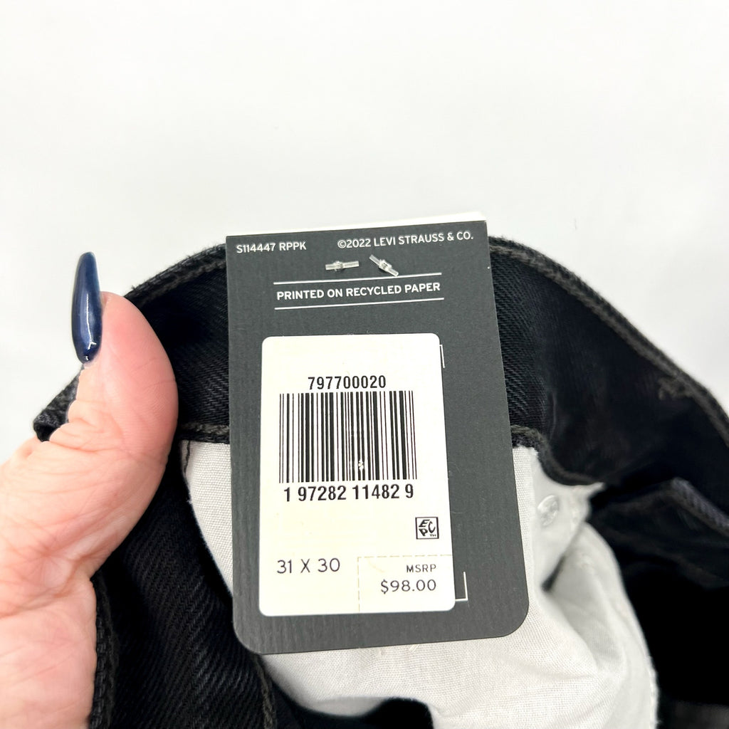 LEVI'S Womens Baggy Dad Jeans 31x30 US 12 Shrink Up Black Mid Rise 797700020 NWT