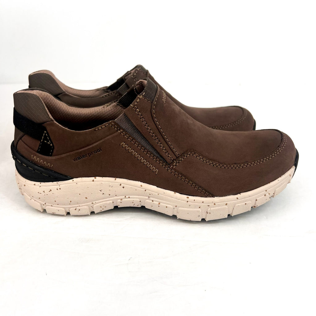 CLARKS Women's Wave Plateau Comfort Shoes Size 6.5M Tan Taupe Nubuck Slip On NIB