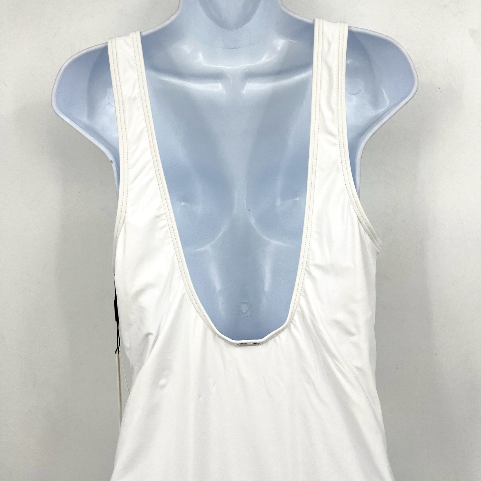 CALVIN KLEIN Women's High Neck Cutout One Piece Swimsuit Size 14 White NWT