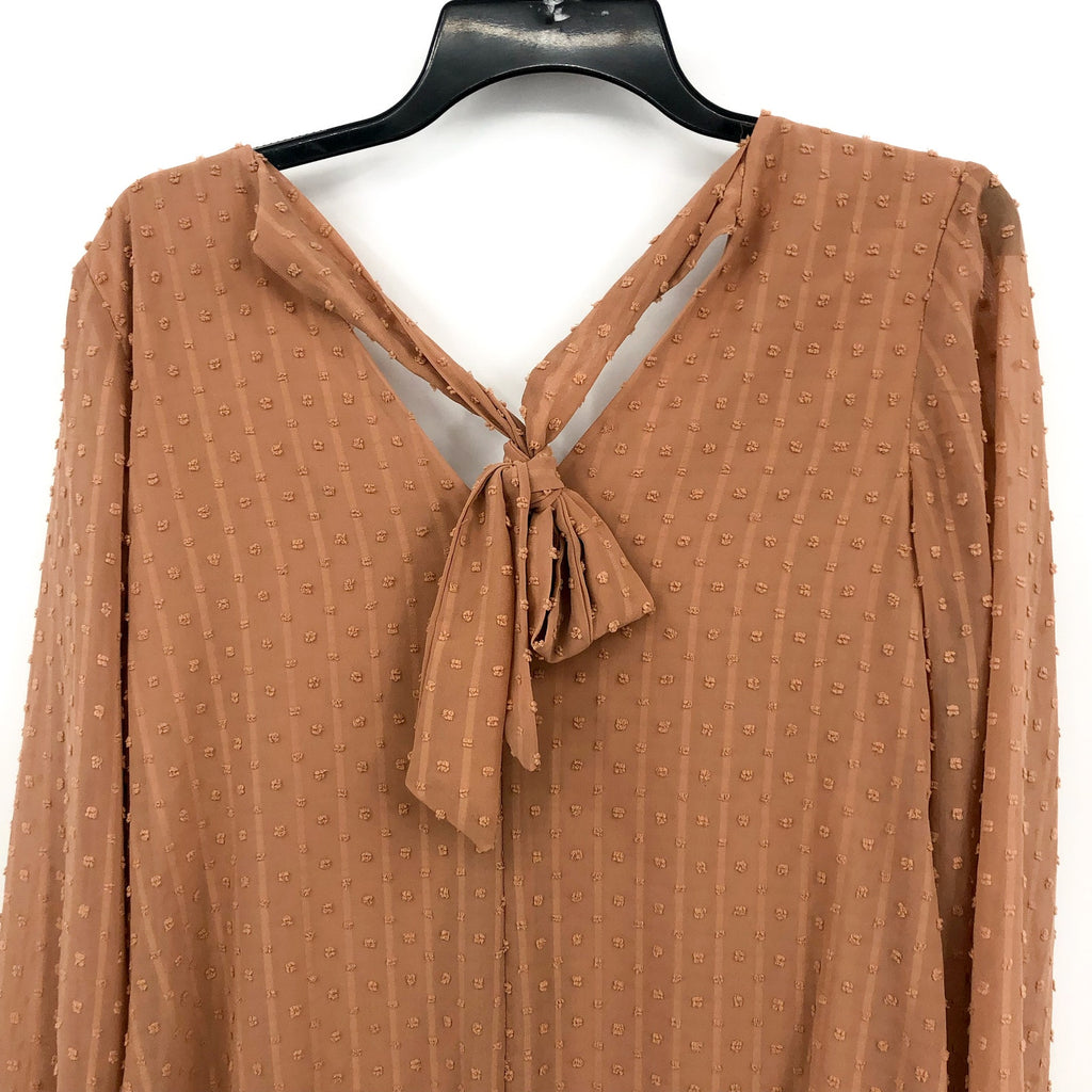 I.N.C. INTERNATIONAL CONCEPTS Chiffon Shift Dress Small Tan Back Tie NWT