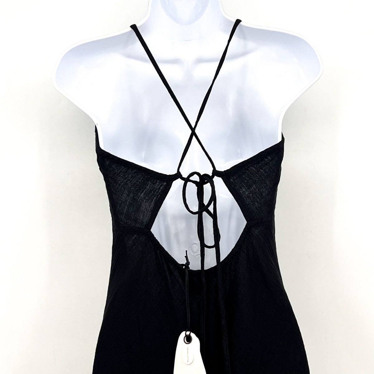 PRANA Women's Hideaways Maxi Dress XS Black Cross Back Strap Cotton Gauze NWT