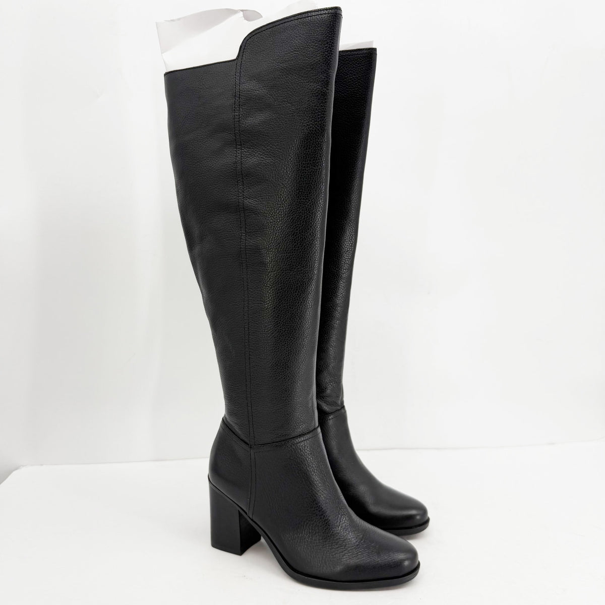 Naturalizer Womens Kyrie Knee High Boots Size 7 M Wide Calf Black Leather NIB