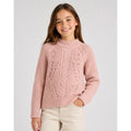 BARDOT JUNIOR Girl's Cozy Cable Knit Crewneck Sweater Size 14 Pink Potpourri NWT