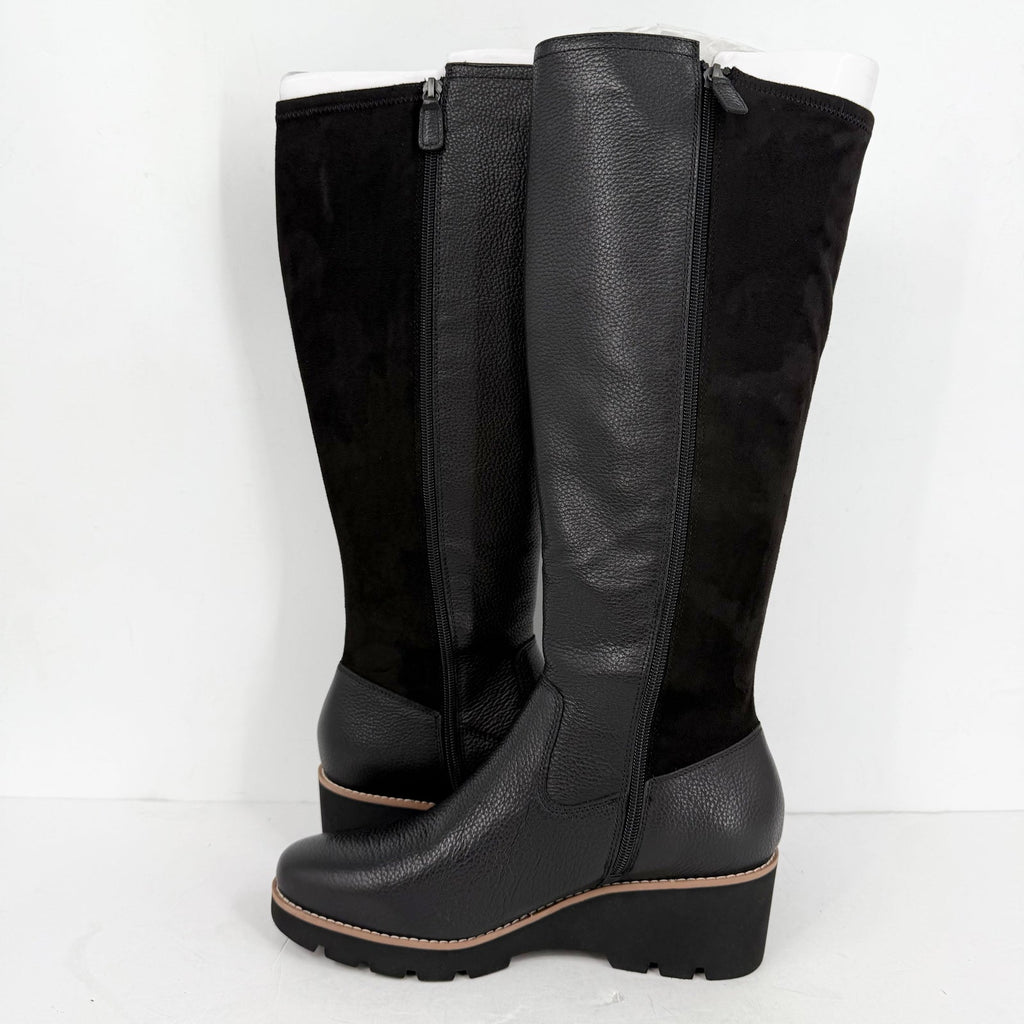 VIONIC Womens Ashland High Shaft Boots US 7.5 Wide EU 38 Black Leather NIB