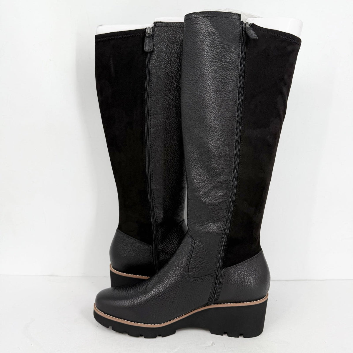 VIONIC Womens Ashland High Shaft Boots US 7.5 Wide EU 38 Black Leather NIB