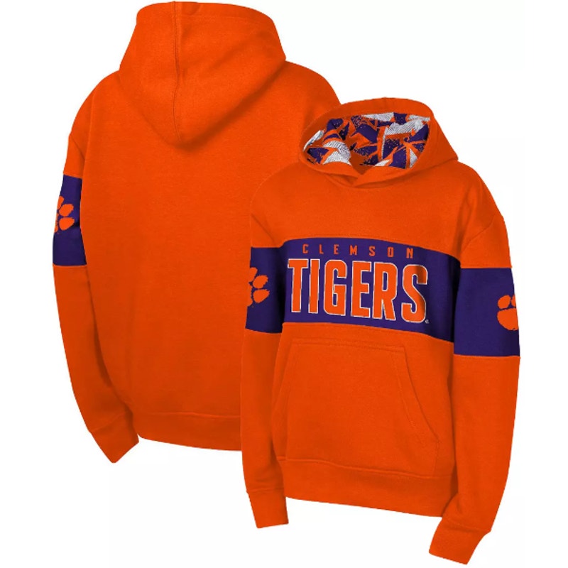 GEN 2 Youth Clemson Tigers Pullover Hoodie Large Orange Sweatshirt NWT