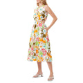 Trina Turk Womens Floral Artimo Midi Dress Medium White Multi Cut Out Casual NWT