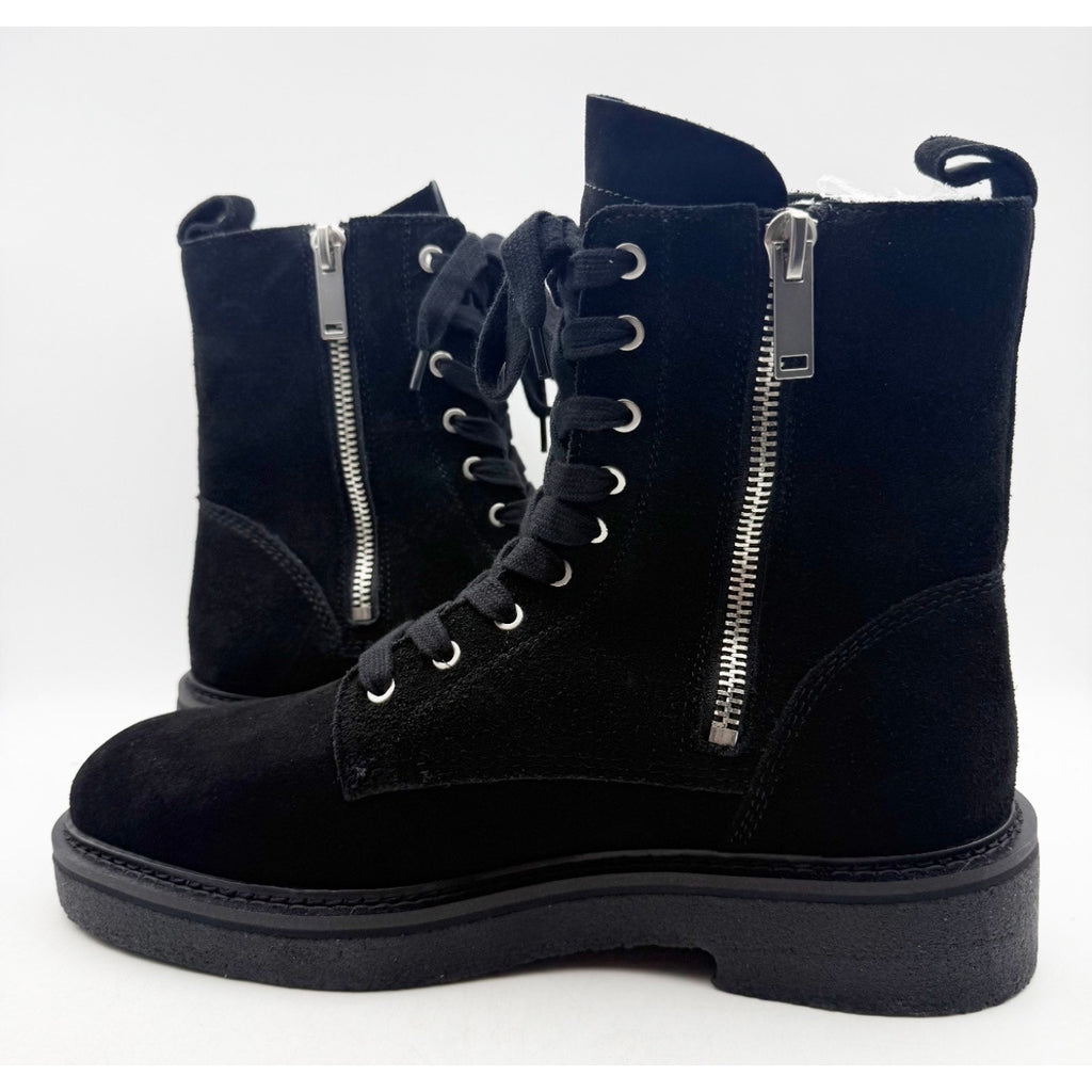 Saint Morta Men's Chunky Boots Size 12 EU 46 Black Suede Lace Up NIB