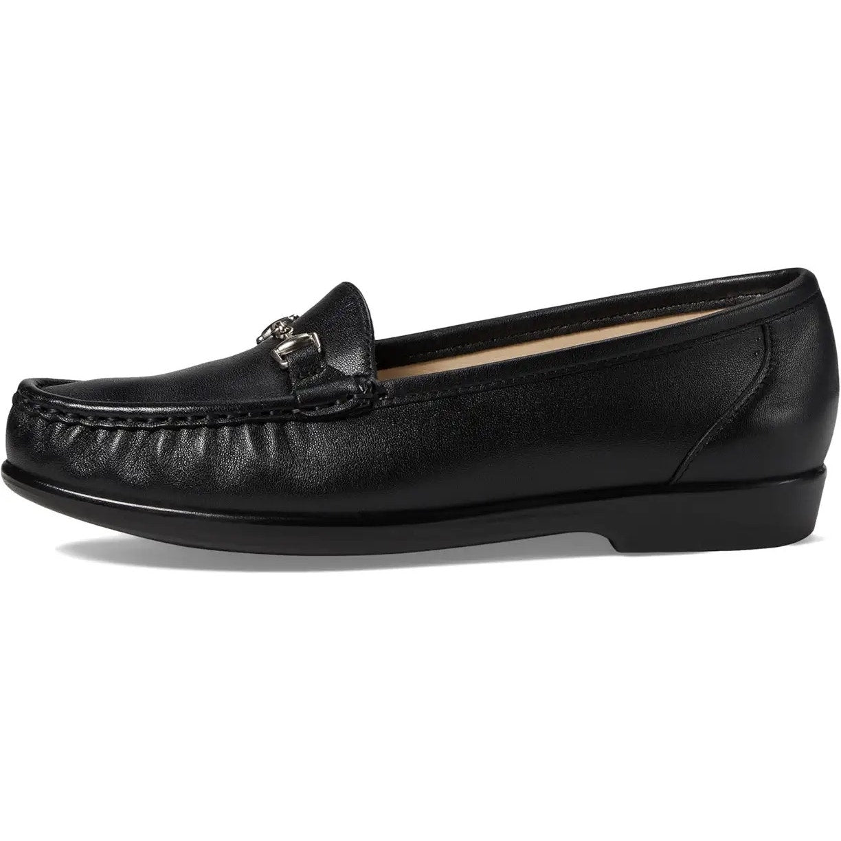 SAS Womens Metro Comfort Bit Loafers US 6.5 WW Black Leather NIB