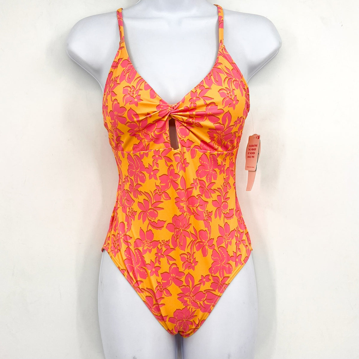 ROXY Big Girls Island Time One-Piece Swimsuit Size 16 Orange Golden Rays NWT