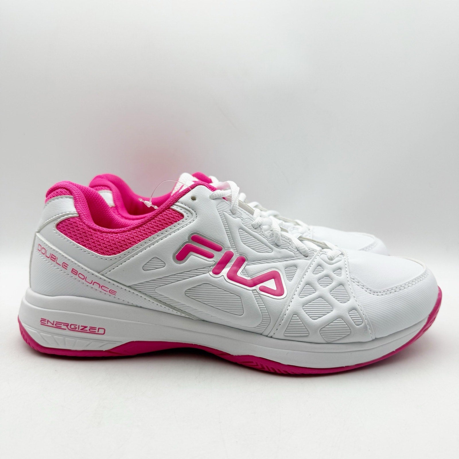 FILA Womens Double Bounce 3 Pickleball Shoes Size 9.5M White Pink Athletic NWOB